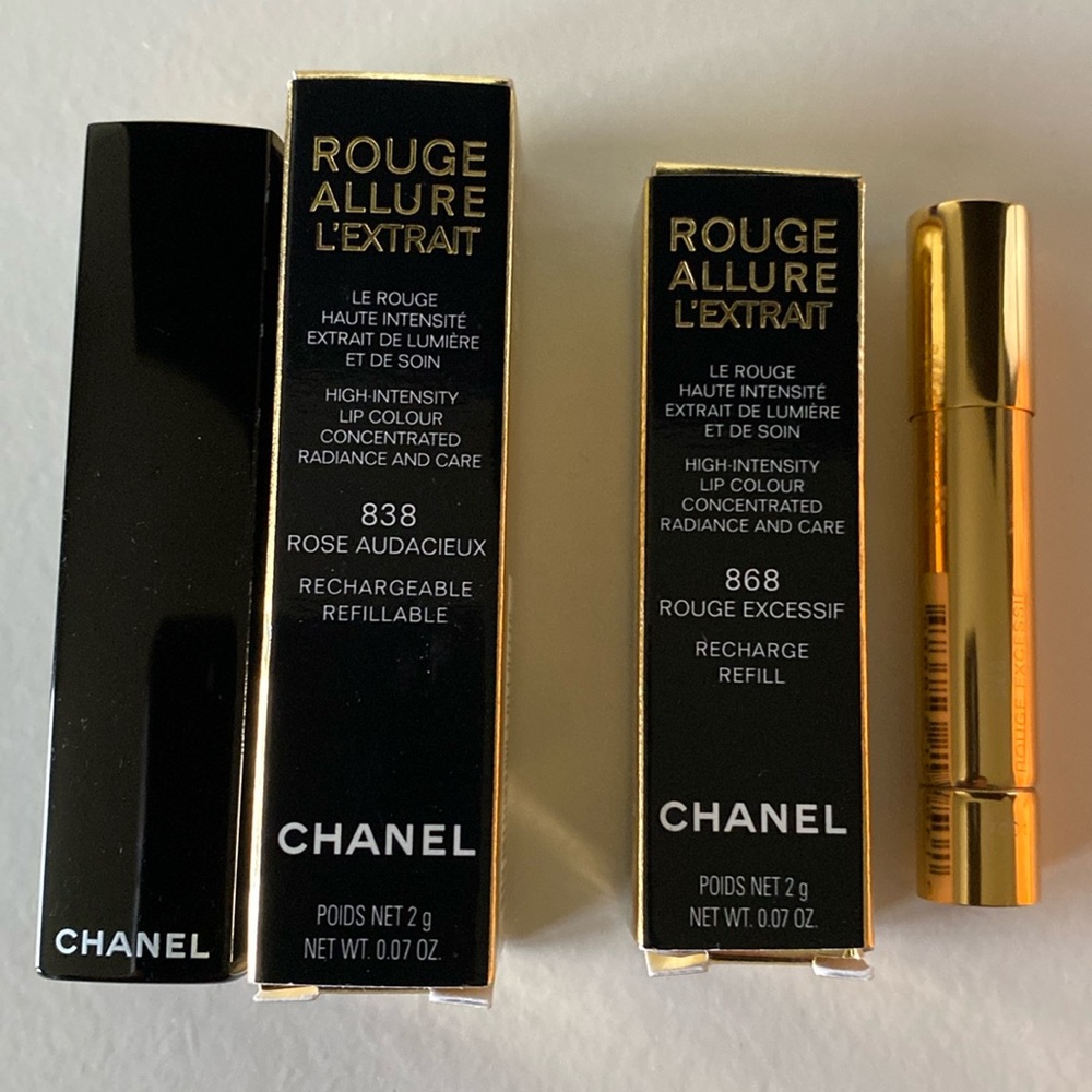 2 Lipsticks Chanel Rouge Allure L'Extrait Colors 838 and 868